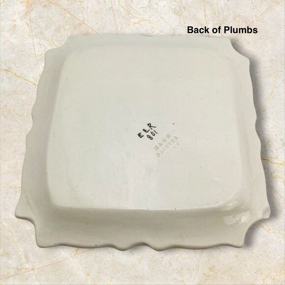 Italian Hand Painted 7in Fruit Designs Salad Plates Dip Bowls Set 4 Vintage - Picture 8 of 11